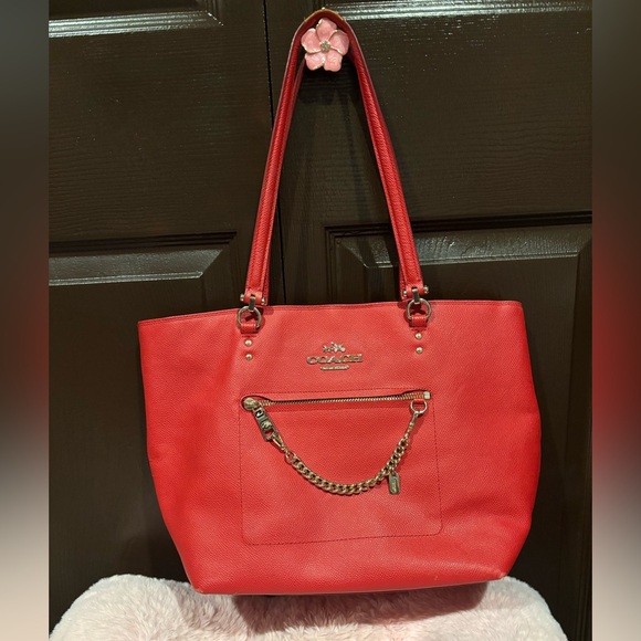 Coach Handbags - Coach GUC Town Car Tote in Red Leather